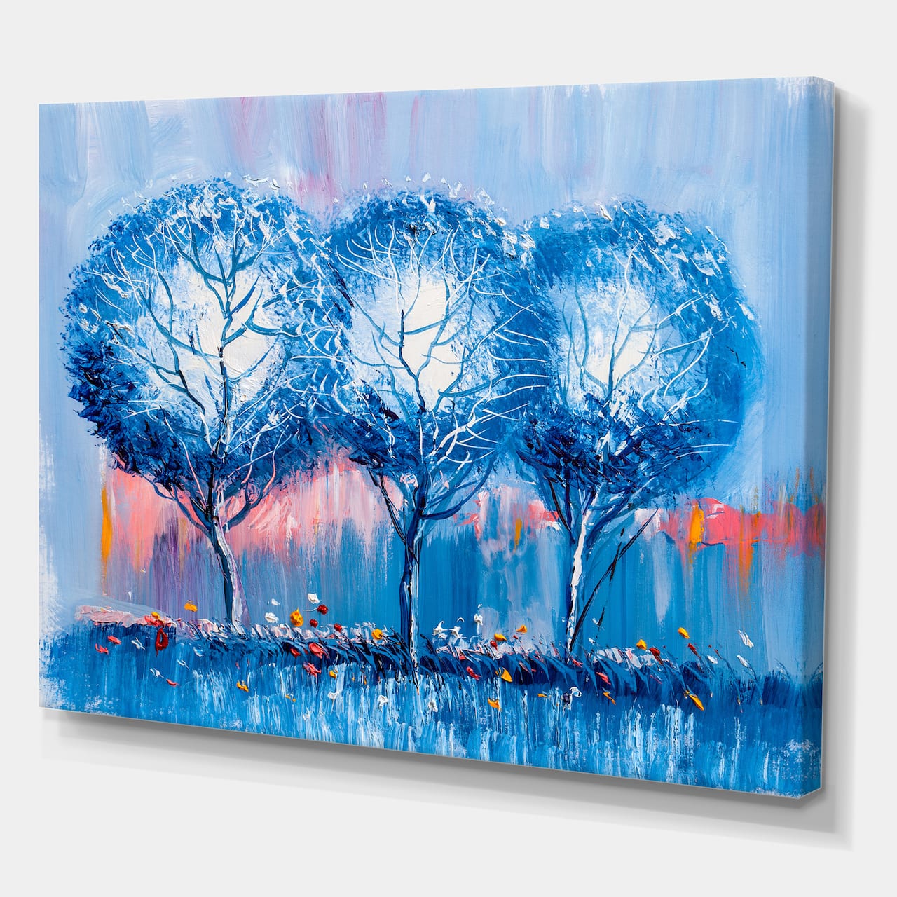 Designart - Colourful Trees Impressionist Landscape III - Modern Canvas Wall Art Print